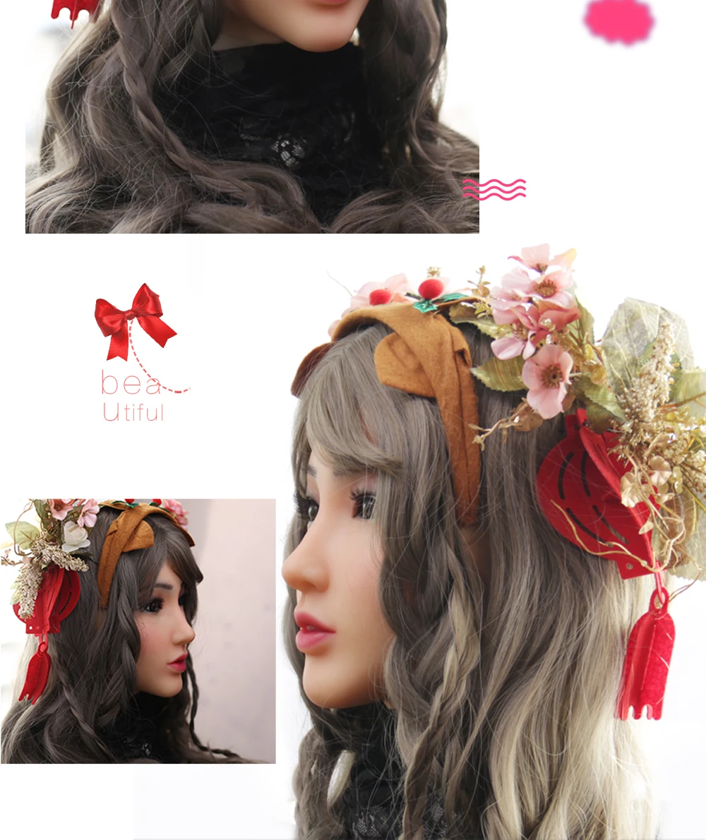 EYUNG Christina angel face realistic silicone female masquerade Halloween cosplay drag queen crossdresser Cover facial scars