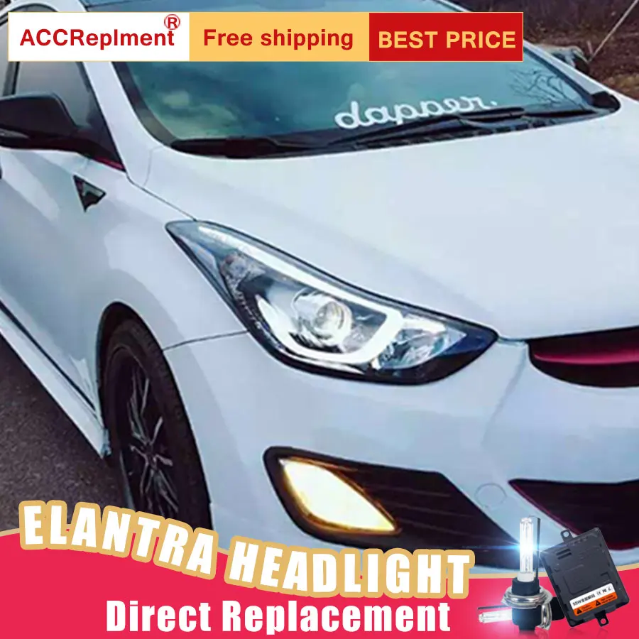 2 шт. светодиодный ные фары для Hyundai Elantra 2012 2015 Автомобильные ангельские | Отзывы и видеообзор