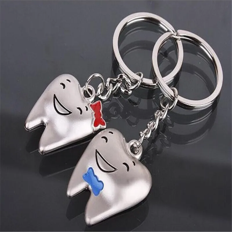 Креативный брелок для ключей с мультяшными зубами 1 пара украшение стоматолога