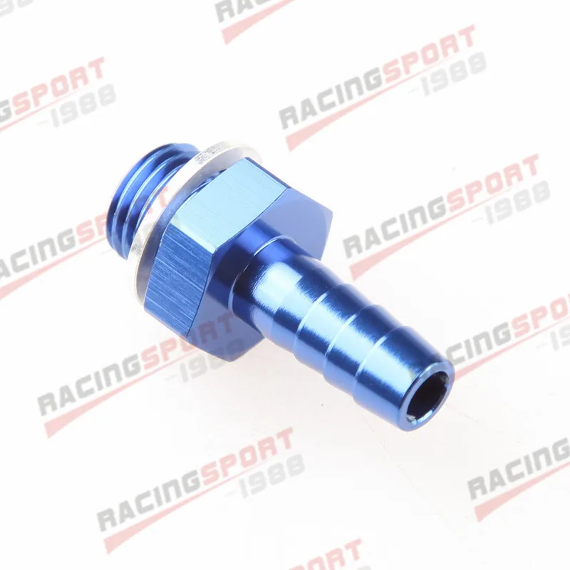 

B-osch 044 Fuel Pump Inlet M14 x 1.5 To Ø8 Barb Aluminum Fitting Adapter Blue