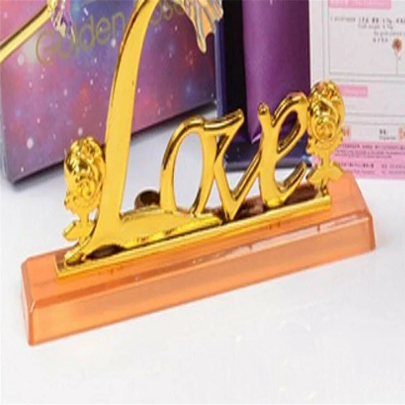 Galaxy Золотая фольга роза искусственные цветы с любовью подставка День Святого