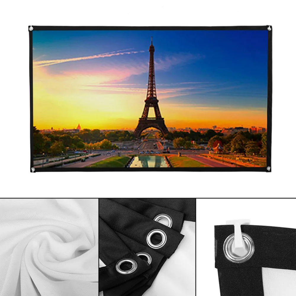 Большой размер складной проекционный экран Портативный Размер 16:9 полиэстер для