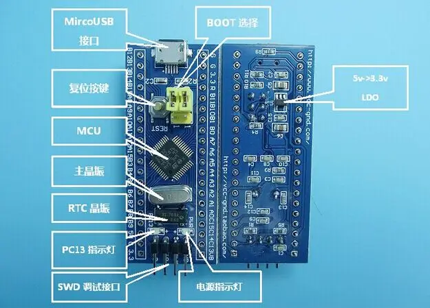 5 шт./лот STM32F103C8T6 ARM Системы макетная плата минимального STM32 CS32F103C8T6 модуль для Arduino |