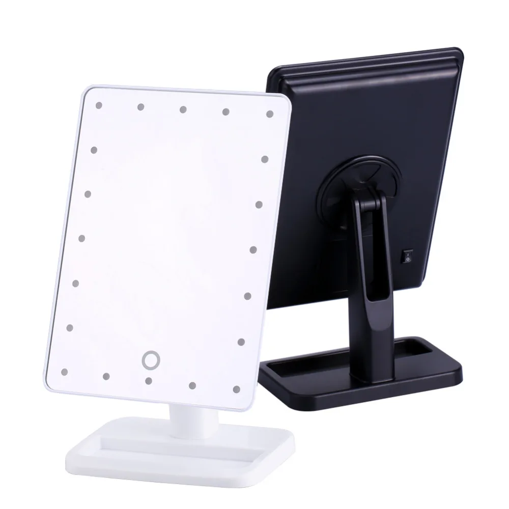 20 LED сенсорный экран зеркала для ванной с подсветкой зеркало макияжа настольный