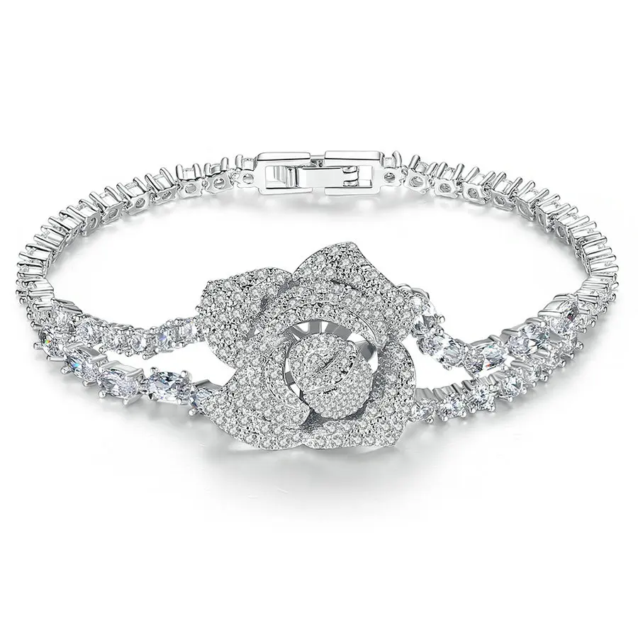 Модный браслет SINZRY из чистого белого кубического циркония с подвеской в виде