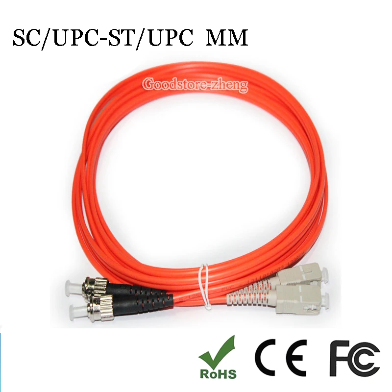 

1 Pair SC - ST fiber patch cord jumper cable, MM, duplex 62.5/125,3M/5M/10M/15M