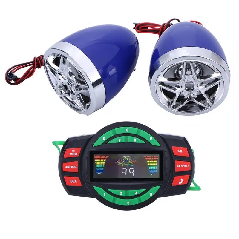 Мотоцикл Bluetooth аудио система экран дисплея FM Радио стерео динамик SD TF карта USB MP3 плеер мото противоугонное устройство