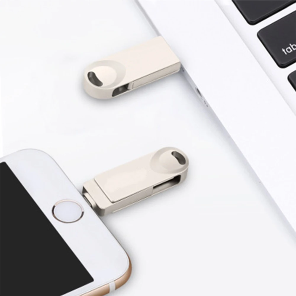 USB флэш-накопитель 64 Гб USB C карта памяти, внешняя карта для хранения фото, флешка 3в1 Для iPhone iPad iOS MacBook Android и ПК