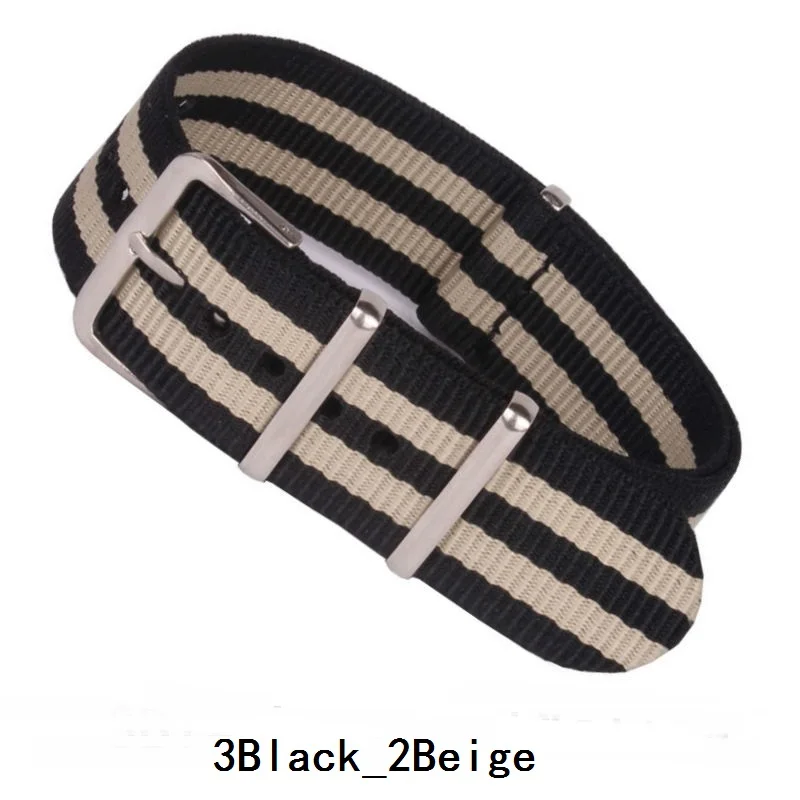 Высококачественный брендовый ремешок для часов MR NENG ZULU NATO черного и бежевого