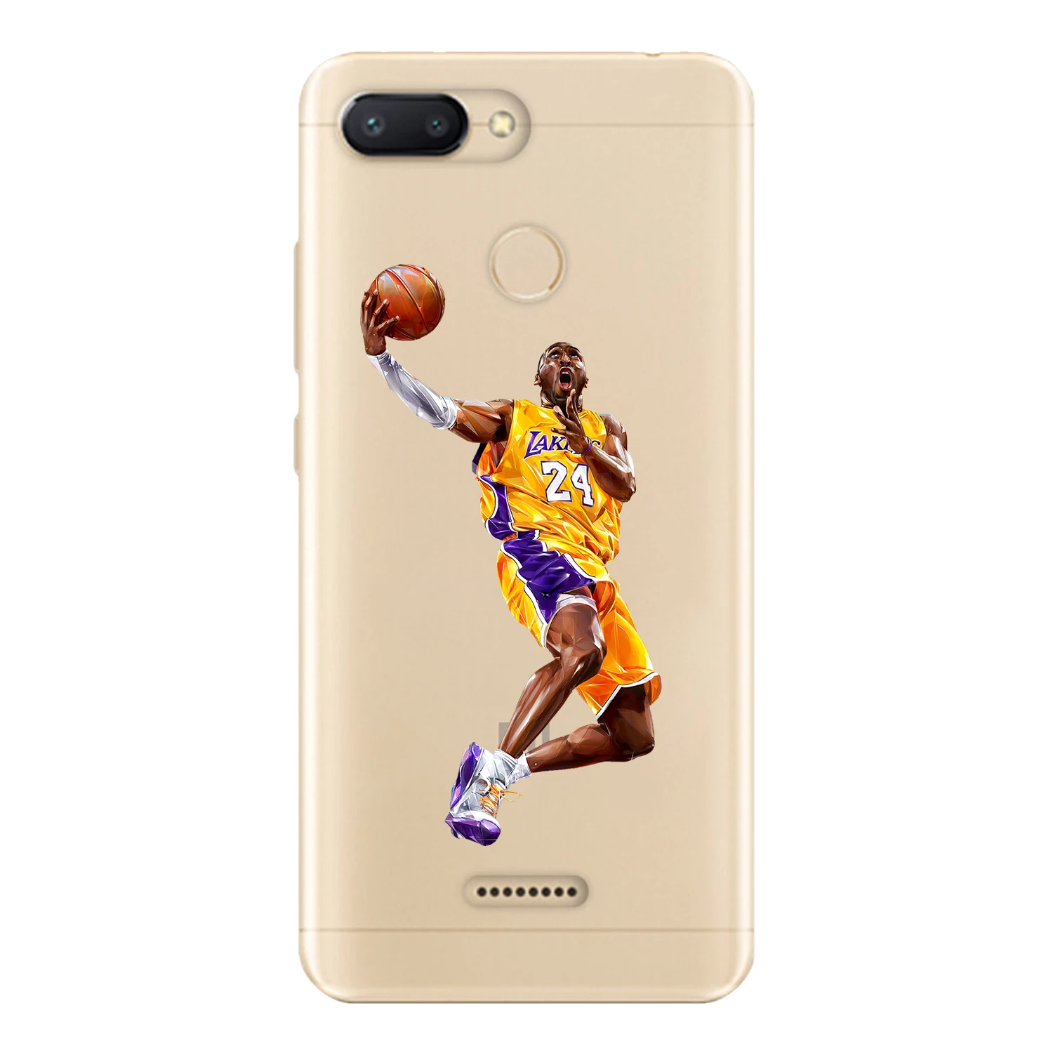 For Xiaomi Redmi 6 Case Cover 5.45&quot Soft TPU Silicone Popular Cool Kobe James Jordan Messi Ronaldo Star 23 24 Painted Phone |