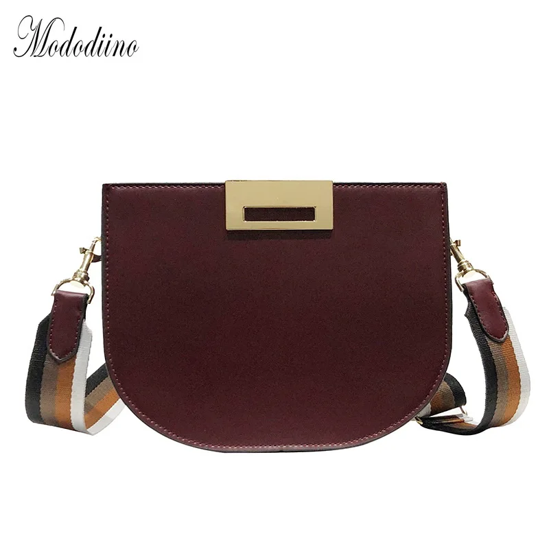 Mododiino женская сумка с полумесяцем широкий ремень седло через плечо мини для