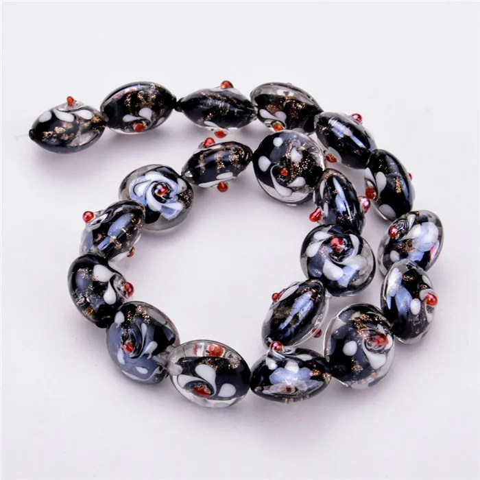 E Бусины из муранского стекла, прозрачные бусины с цветочным принтом, соединитель для браслета, ожерелья, сделай сам, изготовление ювелирных изделий - Цвет: E