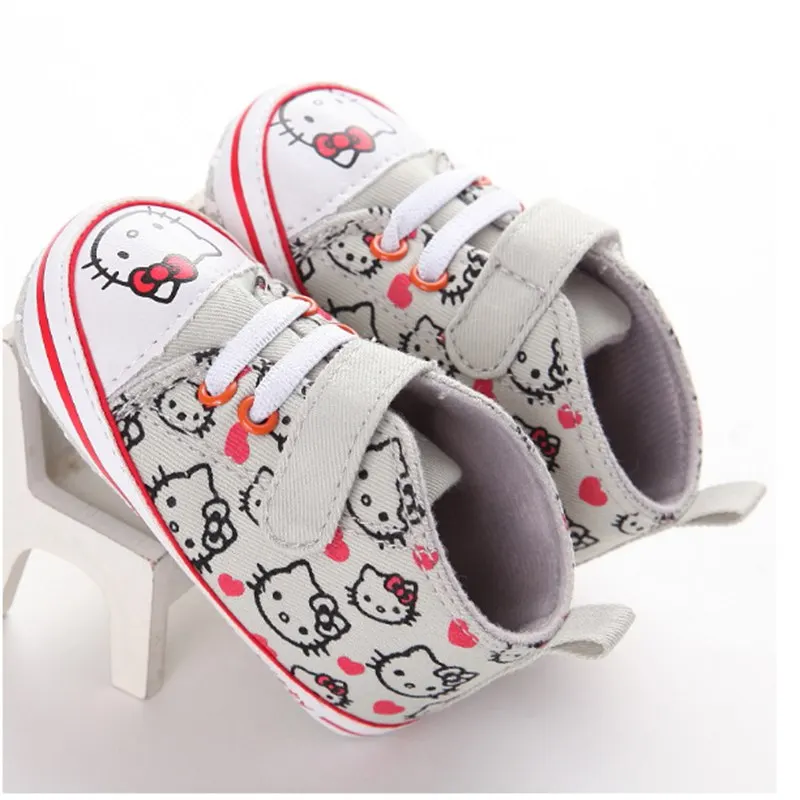 Милая Брендовая обувь для маленьких девочек с принтом Hello Kitty малышей мягкой