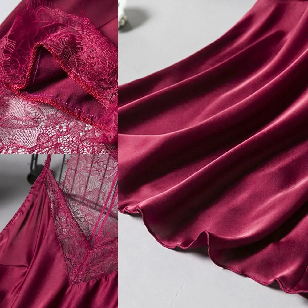 Женский пижамный комплект из двух предметов кружевная атласная пижама без