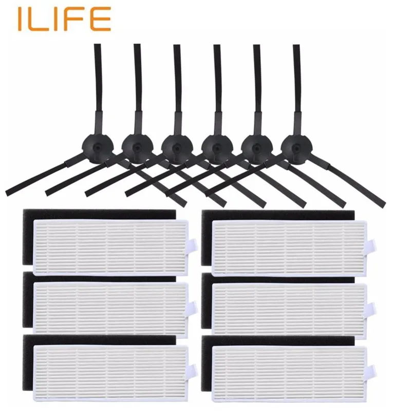 ilife-a6a8ZUHE18 Роликовая основная щетка HEPA фильтр боковые щетки для chuwi Ilife A8 A6 X620 X623 Запчасти для пылесоса аксессуары для замены - Цвет: ilife-a6a8ZUHE18