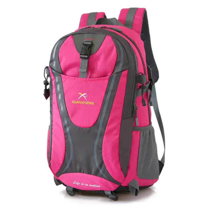 hot pink 35L мужские нейлоновые водонепроницаемые унисекс рюкзаки для альпинизма, пешего туризма, альпинизма, кемпинга, спортивные унисекс сумки, дорожная сумка для мужчин - Цвет: hot pink