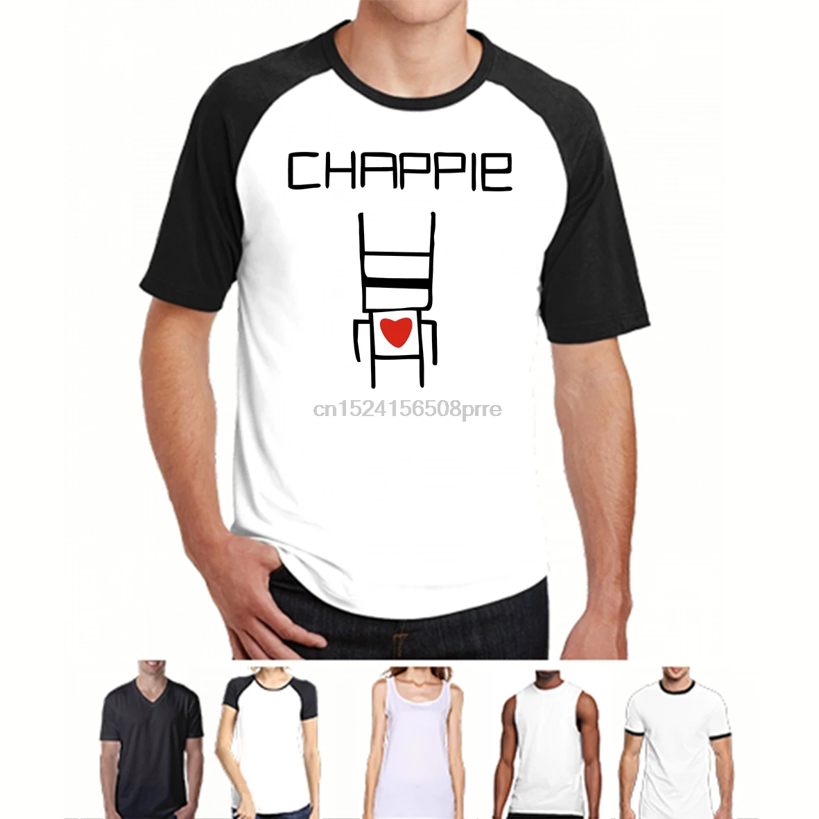 Proste CHAPPIE List Wydrukowano M czy ni Футболка ski Fajne Topy хипстер Kr tkim|Мужские футболки| |