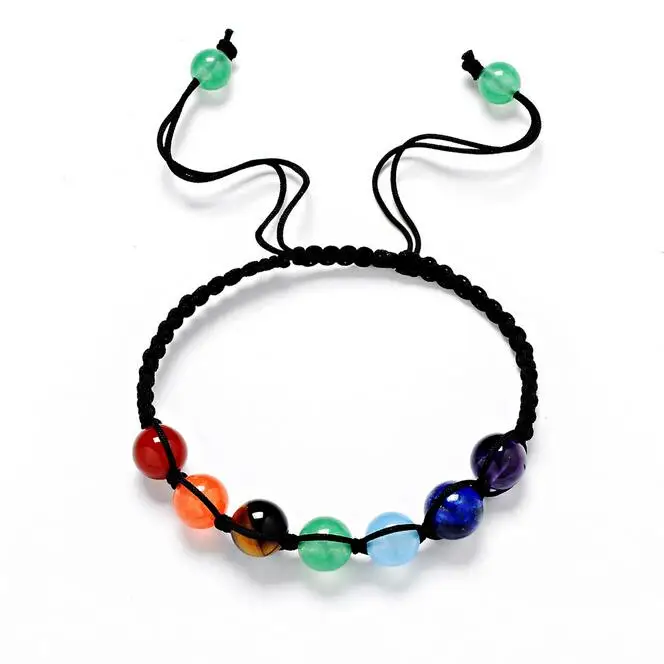 Черные Веревки Оплетка Ручной Работы Натурального Камня Браслеты Для Женщин