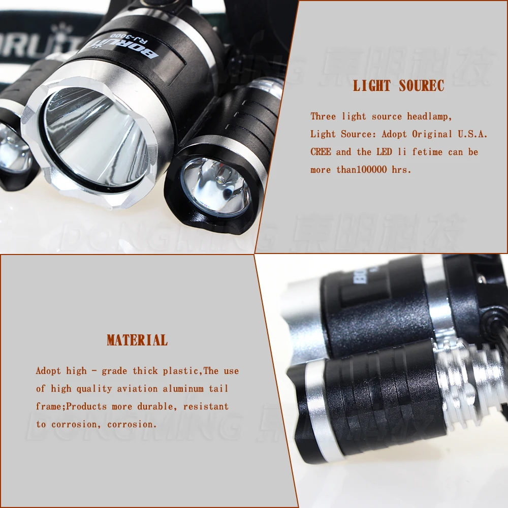 Фото Светодиодный налобный фонарь T6 XML Cree linterna с фронтальной головкой Светодиодный налобный фонарь T6 XML Cree linterna с фронтальной головкой