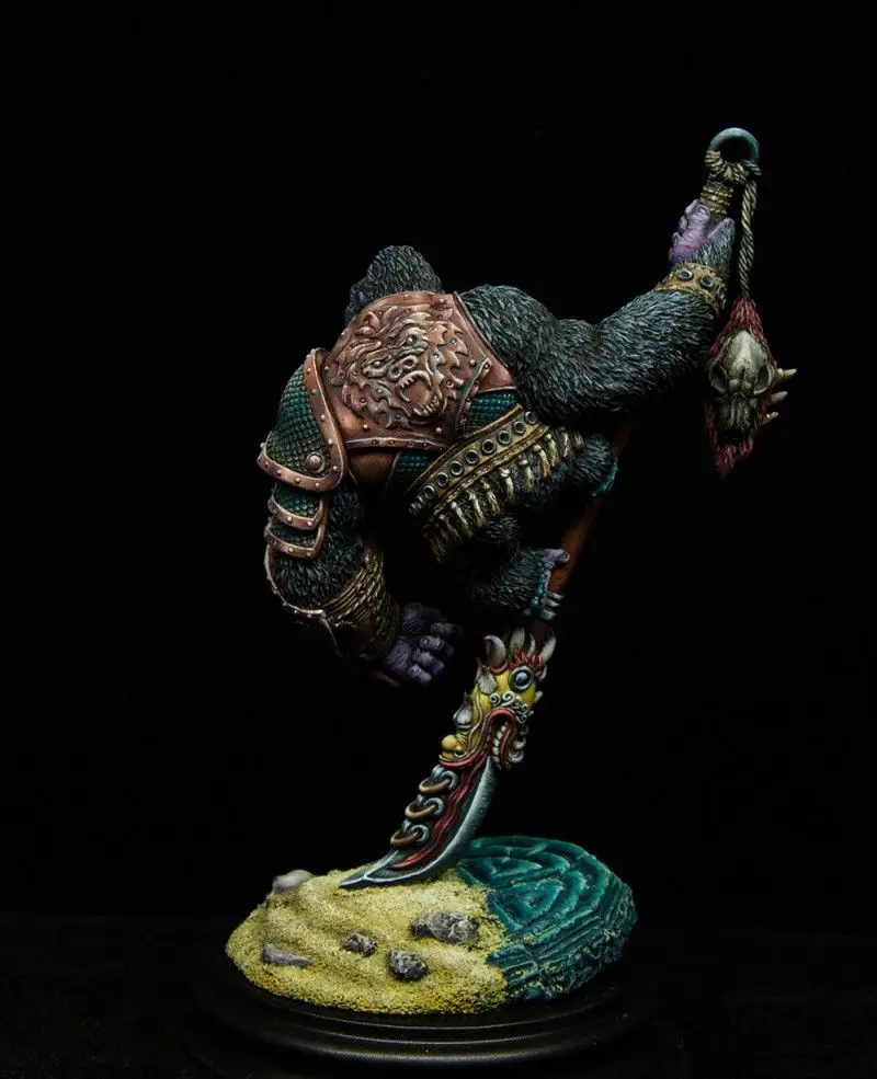 Неокрашенный набор 1/18 дюймов 90 мм Warlord Kong Warrior Gorilla каучуковая фигурка миниатюрный