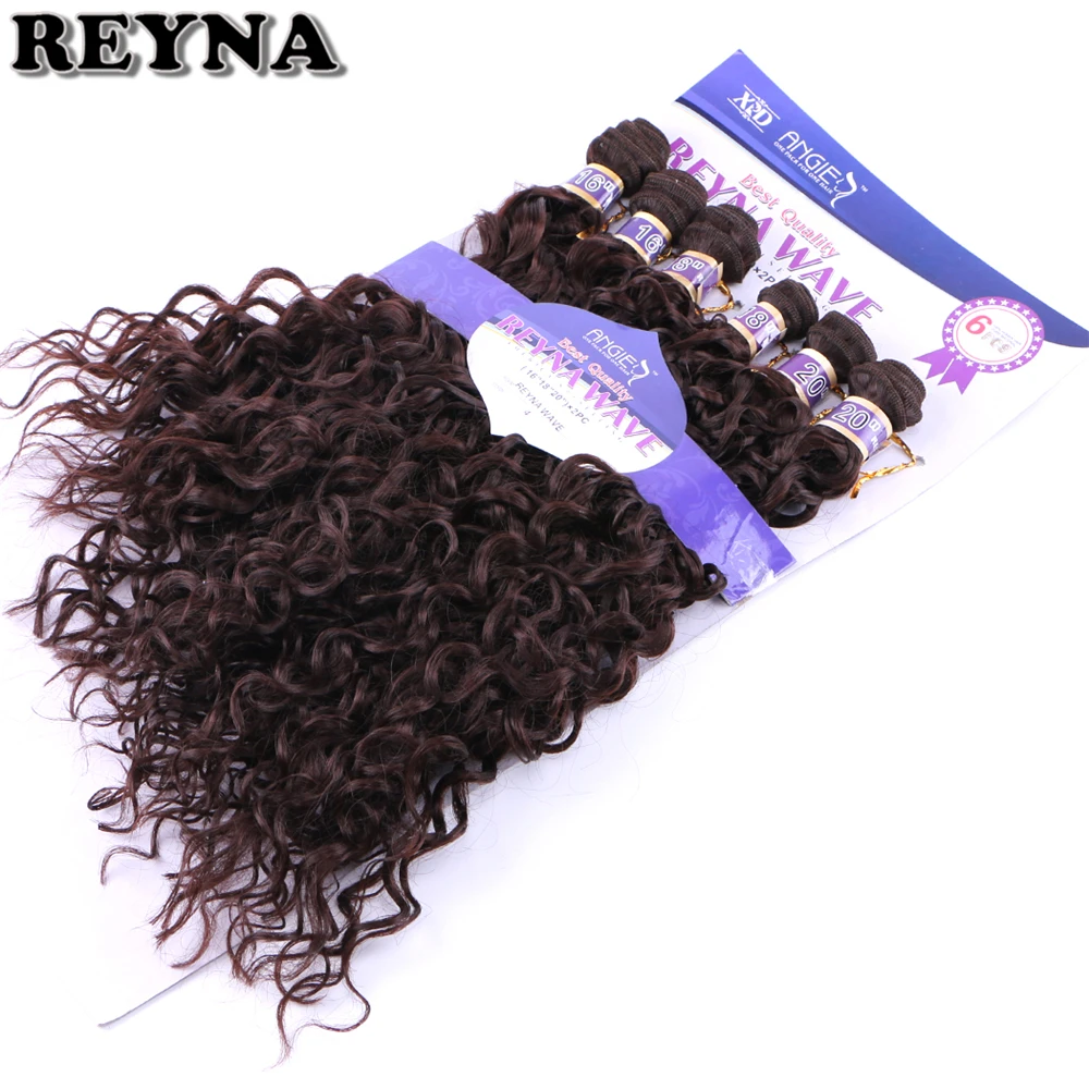 Reyna water wave hair bundle 6 pieces one set Synthetic hair extension tissage fiber hair weaving