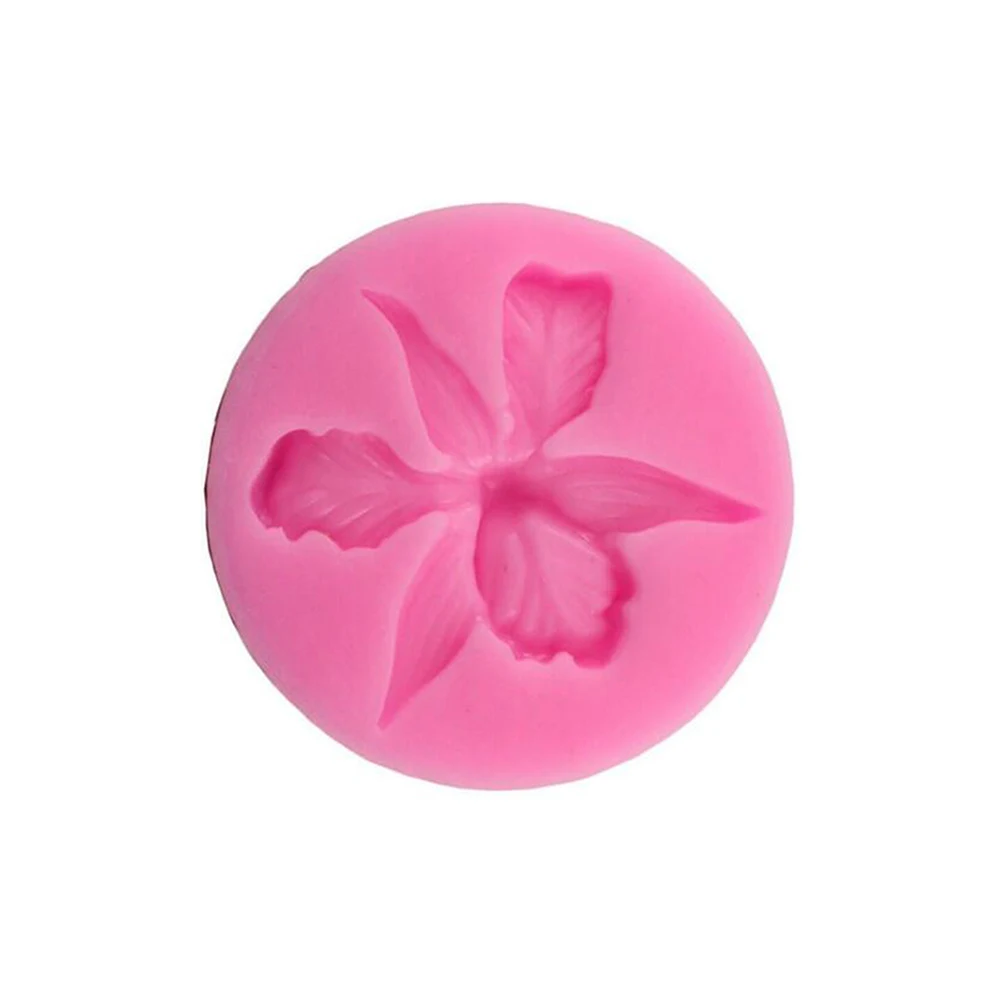 Силиконовая форма для торта шоколадная декоративная Орхидея с листьями