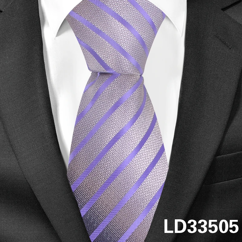 LD33505 Новые полосатые шелковые галстуки, галстуки для мужчин, жаккардовые тканые мужские галстуки, ширина 8 см, деловые вечерние галстуки, галстуки для шеи - Цвет: LD33505