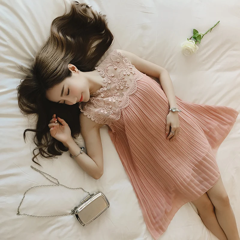 AfeiTony 2018 новое летнее платье без рукавов платья для беременных кружевное