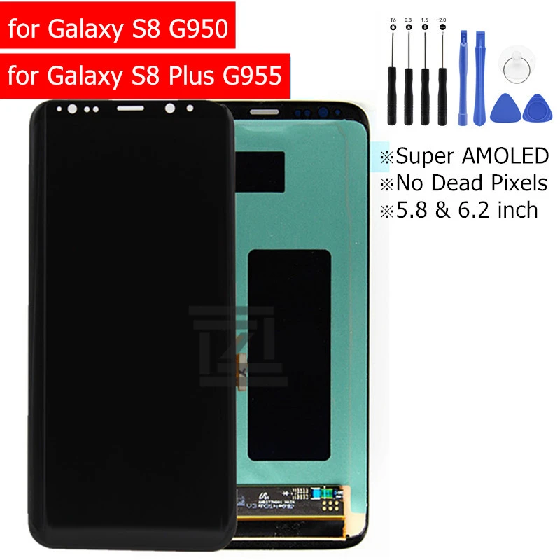 Для Galaxy S8/S8 Plus ЖК-дисплей сенсорный экран дигитайзер с рамкой в сборе для Galaxy S8 G950 S8 Plus G955 запасные части