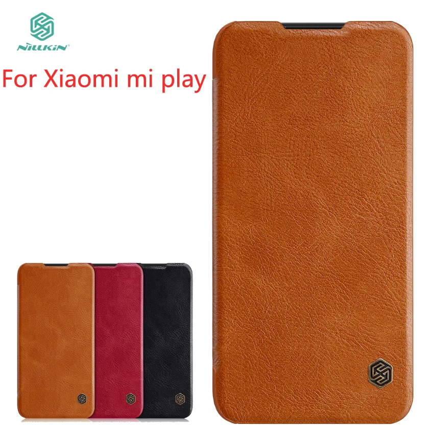 

For Xiaomi mi play Case NILLKIN PU Leather Flip Case For Xiaomi mi play High Quality Flip Cover Phone Case For Xiaomi mi play