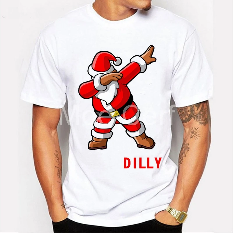 Dilly Dabbing футболка Санта Клауса забавная Рождественская Мужская Рождественский