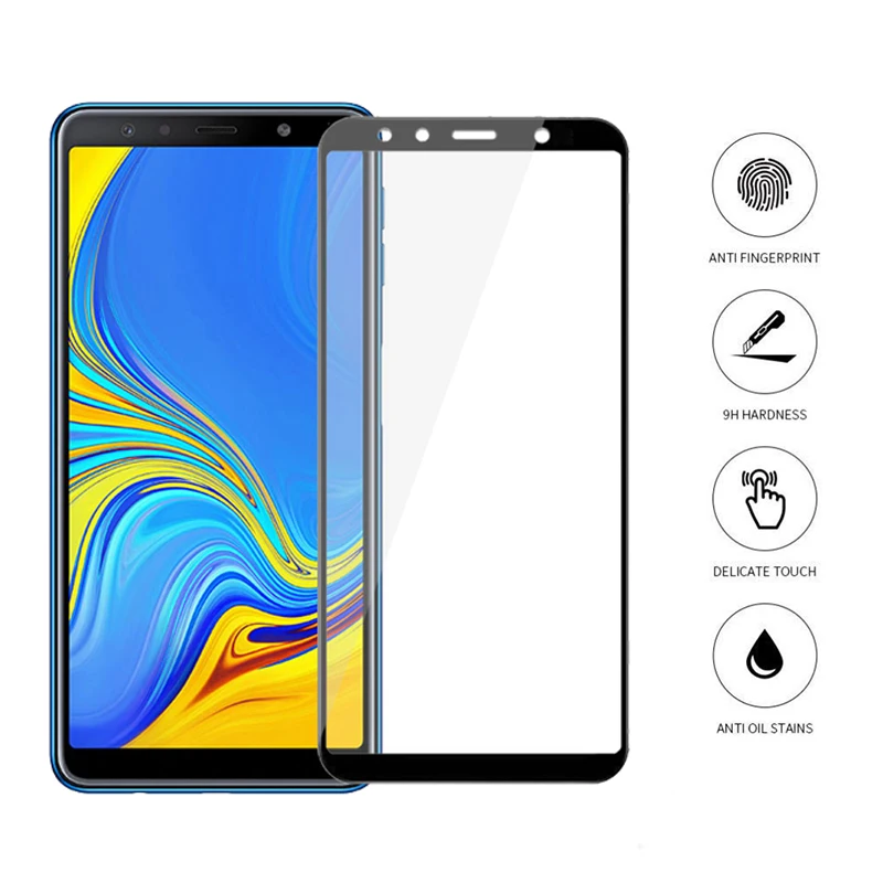 Закаленное стекло для Samsung Galaxy A7 2018 чехол Защитное A50 A 50 7 A6 A8 Plus A750 экрана телефона