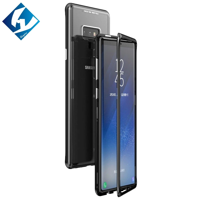 Магнитный чехол с откидной крышкой для samsung Galaxy A9 A7 2018 стекло Назад металлический