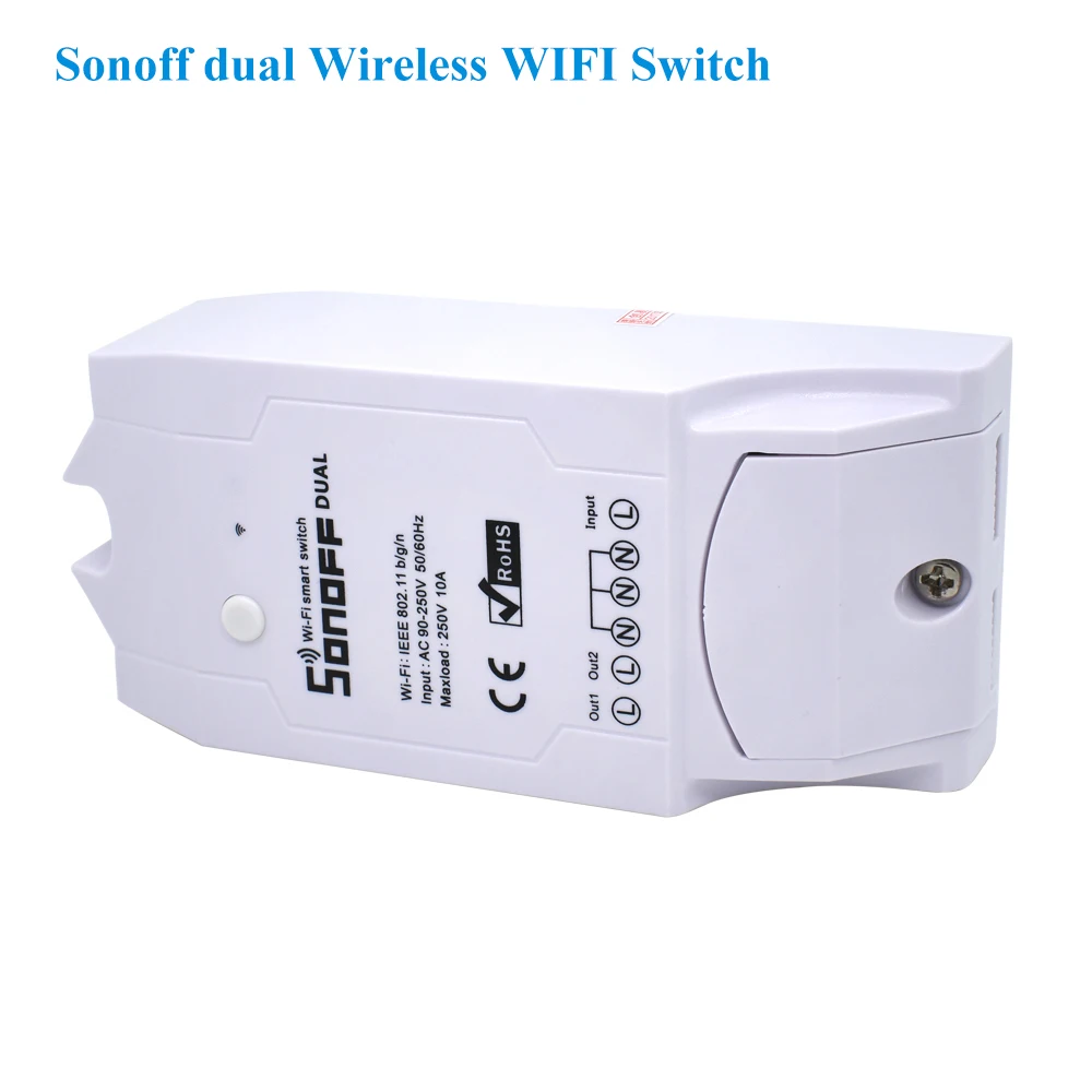 Sonoff Dual 2CH 16A 3500W Wifi Smart Switch Light Remote control Timer Wireless 2 Gang Works with Amazon Alexa Google Home | Безопасность