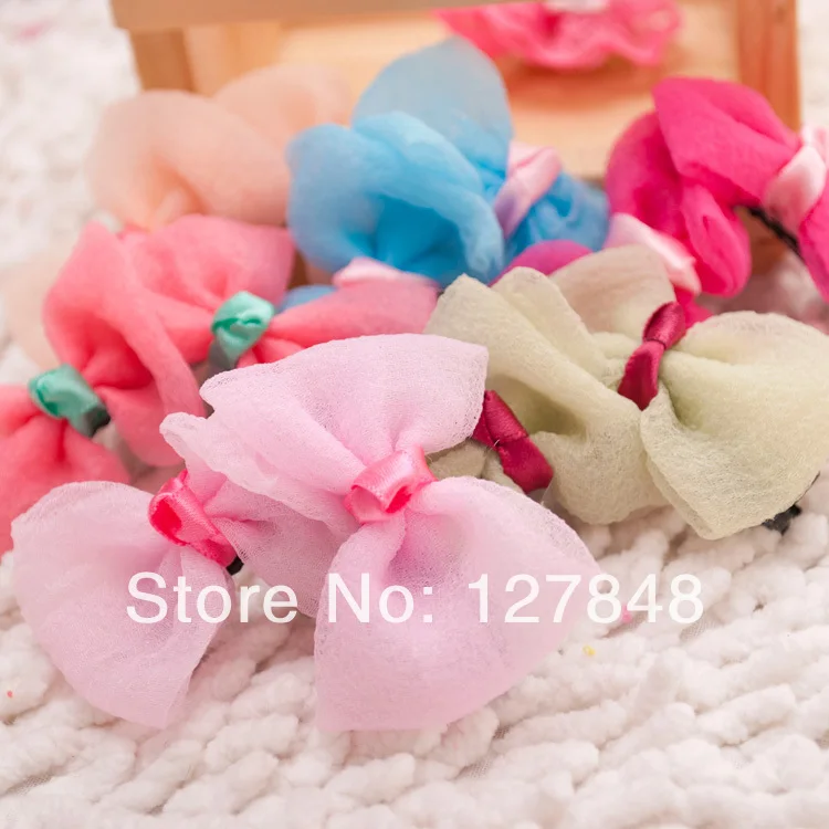 

2014 New Pet Dog Bowknot Hair Bow Headdress Puppy Hairpin Clip Accessory 50pcs/lot