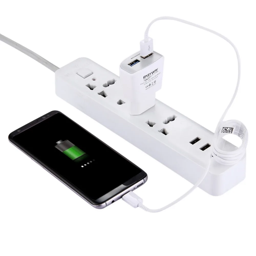 Штепсельная Вилка европейского стандарта 5В 2.4A 2USB Адаптер зарядного устройства