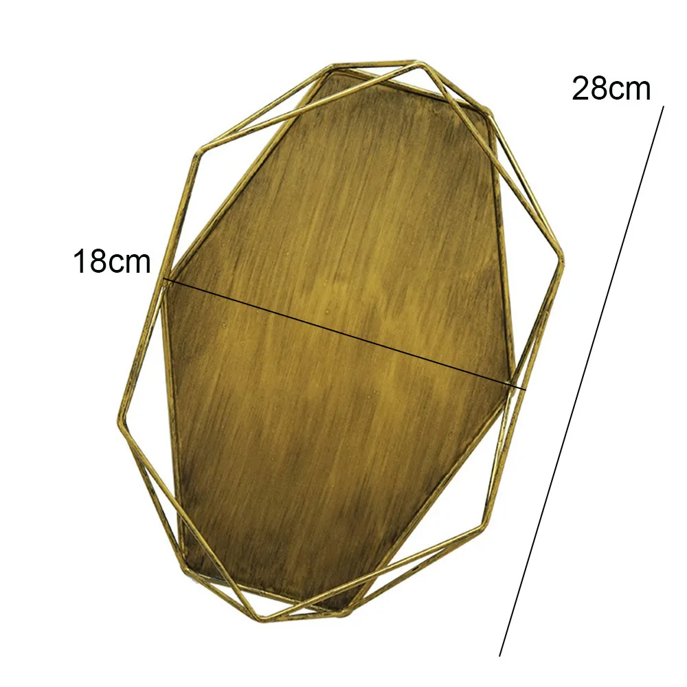 Ins Vintage Golden Jewelry Plate Old Silver Ring Necklace Display Tray Simple Desktop Decoration Storage Metal Tray Organizer