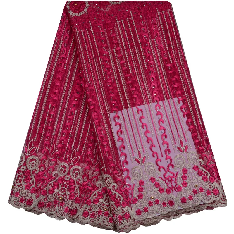 Best Quality African Lace Fabric Blue Swiss Voile High Emboridery French Mesh Nigeria Material F810 | Дом и сад