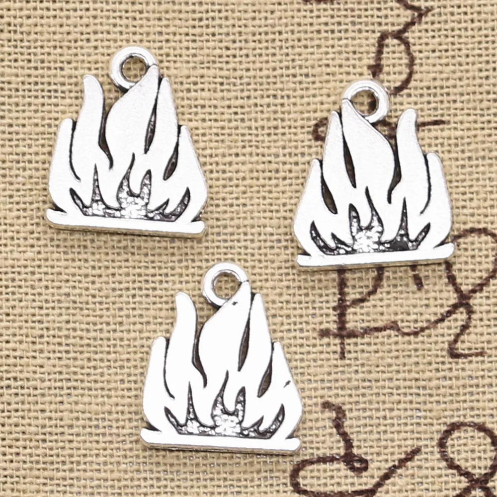 

10pcs Charms Flames Fire 15x18mm Antique Pendant Fit Vintage Tibetan Silver Color DIY Handmade Jewelry