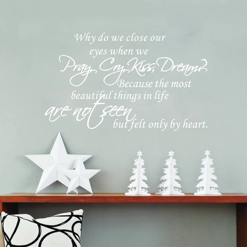 Самая красивая вещь в жизни... Настенные наклейки с надписью only by heart|wall quotes|wall decor