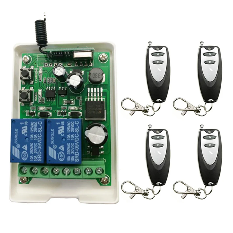 

DC12V 24V 36V 48V 2CH 2 CH Mini Wireless RF Remote Control Light Switch 10A Relay Output Radio Receiver Module+Transmitter