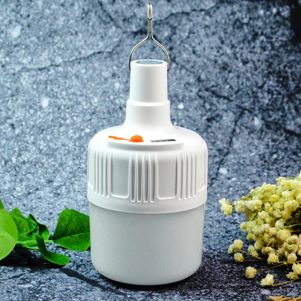 Only Rechargeable Светодиодный светильник на солнечной батарее 24 светодиодный s фонарь для палатки 100 Вт перезаряжаемая переносная лампочка для наружного кемпинга ночного рыболовного аварийного освещения - Мощность в ваттах: Only Rechargeable