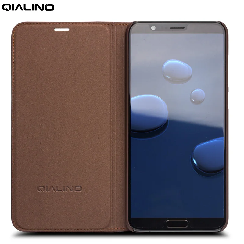 QIALINO Чехол книжка из натуральной кожи для Huawei Honor V10 чехол ручной работы honor v10