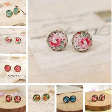 10 парт/лот милые цветочные фотообои в винтажном стиле Маленькие Стеклянные