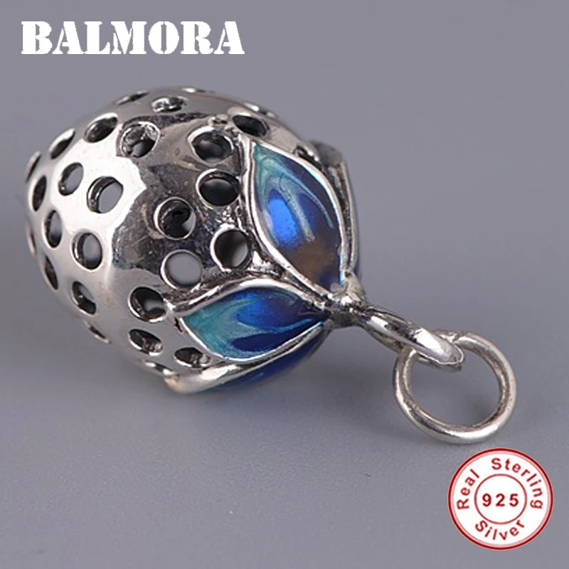 Женский эмалированный кулон клубника BALMORA из стерлингового серебра 925 пробы