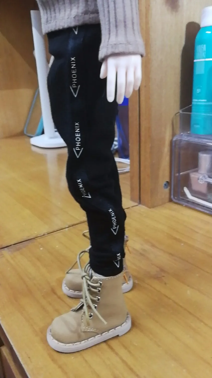 

D01-P246 children handmade toy 1/3 1/4 uncle Doll Accessories BJD/SD doll letter small feet black sweatpants 1pcs
