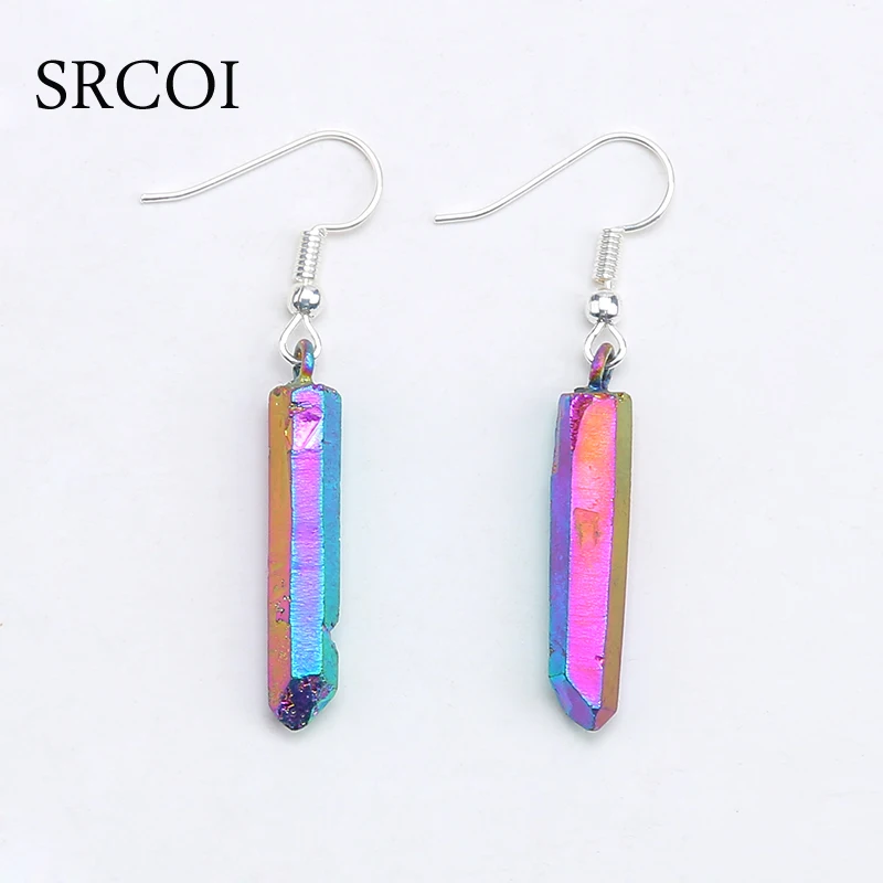 SRCOI необработанные радужные титановые кварцевые кристаллы натуральный камень