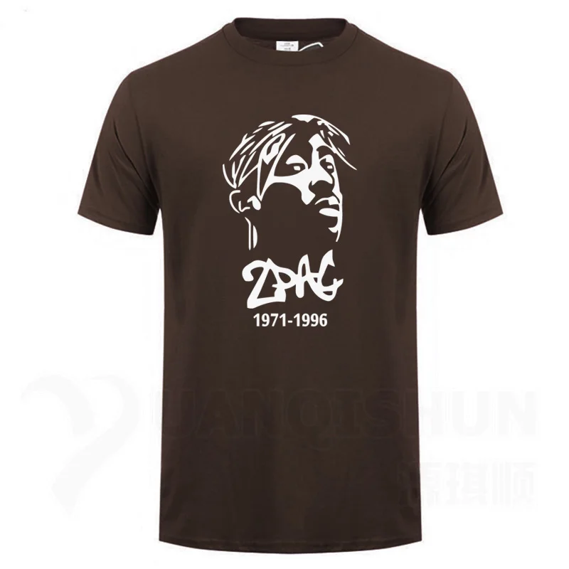Chocolate 1 Thug Life Tupac 2PAC знаменитости портрет футболка хип-хоп рэп рок Мужская футболка модная мужская футболка с круглым вырезом хлопковые топы футболки - Цвет: Chocolate 1