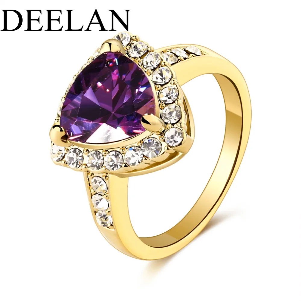 Фото Deelan моды Кристалл Кубический цирконий Цвет золота кольцо для Для женщин Партия