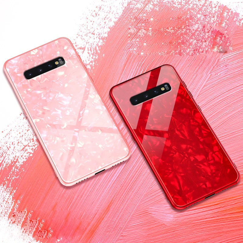 Роскошный Мраморный чехол для samsung Galaxy S10 S8 S9 Plus S10e охлаждающий яркий чехол из закаленного стекла для телефона для samsung Note 9 8